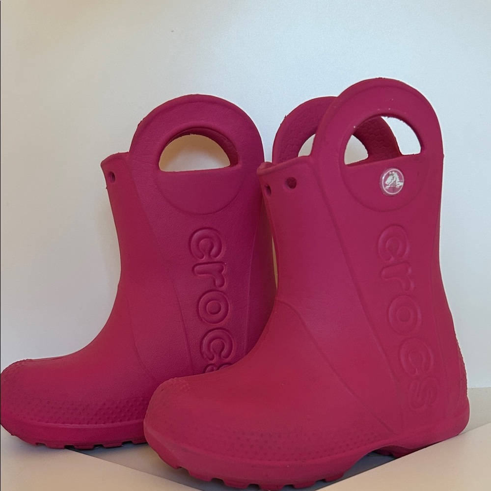 CROCS Kids Pink Rain & Snow Boots